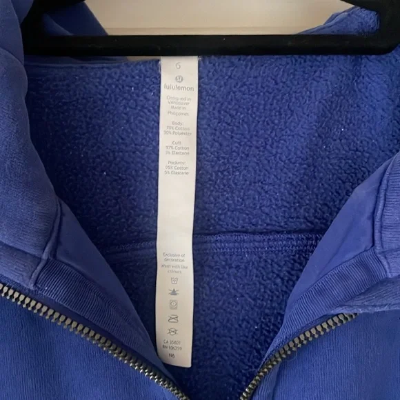 Lululemon scuba full zip hoodie blue size 6 - Picture 5 of 11